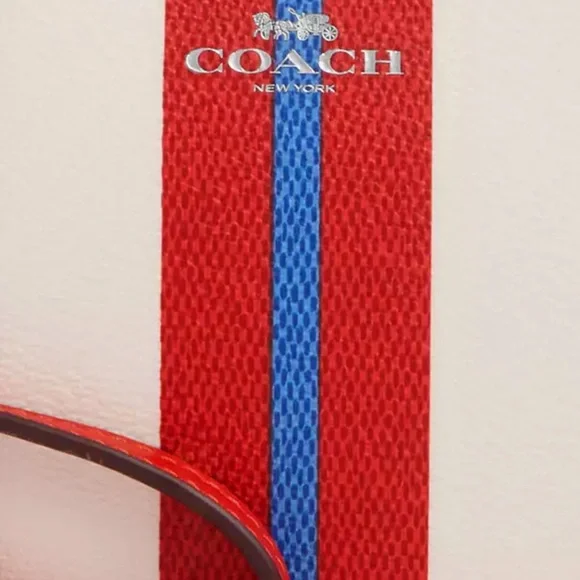 Coach Corner Zip Wristlet With Stripe Print nwt in packaging - Picture 2 of 5